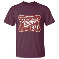 55th Birthday Beer Lover Vintage 1971 Limited Edition T Shirt Red Metal Beer Soft Sign Graphic