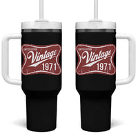 55th Birthday Beer Lover Vintage 1971 Limited Edition Tumbler With Handle Red Metal Beer Soft Sign Graphic