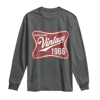 40th Birthday Beer Lover Vintage 1986 Limited Edition Long Sleeve Shirt Red Metal Beer Soft Sign Graphic