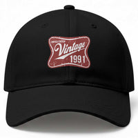 35th Birthday Beer Lover Vintage 1991 Limited Edition Baseball Cap Red Metal Beer Soft Sign Graphic