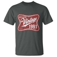 35th Birthday Beer Lover Vintage 1991 Limited Edition T Shirt Red Metal Beer Soft Sign Graphic