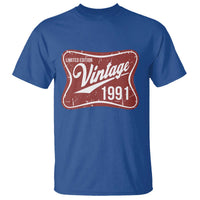 35th Birthday Beer Lover Vintage 1991 Limited Edition T Shirt Red Metal Beer Soft Sign Graphic