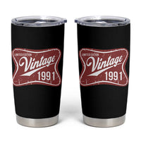 35th Birthday Beer Lover Vintage 1991 Limited Edition Tumbler Cup Red Metal Beer Soft Sign Graphic