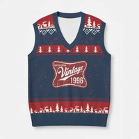 30th Birthday Beer Lover Vintage 1996 Limited Edition V-Neck Knit Sweater Vest Red Metal Beer Soft Sign Graphic