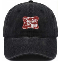 30th Birthday Beer Lover Vintage 1996 Limited Edition Washed Cotton Baseball Cap Red Metal Beer Soft Sign Graphic
