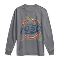 70th Birthday Beer Lover Vintage 1956 Limited Edition Long Sleeve Shirt Bald Eagle