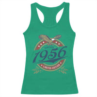 70th Birthday Beer Lover Vintage 1956 Limited Edition Racerback Tank Top Bald Eagle