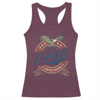 70th Birthday Beer Lover Vintage 1956 Limited Edition Racerback Tank Top Bald Eagle