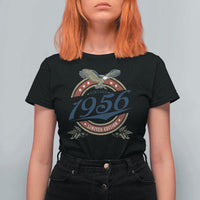 70th Birthday Beer Lover Vintage 1956 Limited Edition T Shirt For Women Bald Eagle