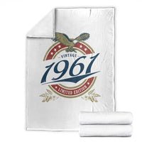65th Birthday Beer Lover Vintage 1961 Limited Edition Throw Blanket Bald Eagle
