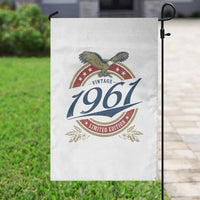65th Birthday Beer Lover Vintage 1961 Limited Edition Garden Flag Bald Eagle