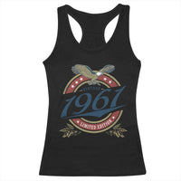 65th Birthday Beer Lover Vintage 1961 Limited Edition Racerback Tank Top Bald Eagle