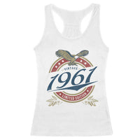 65th Birthday Beer Lover Vintage 1961 Limited Edition Racerback Tank Top Bald Eagle
