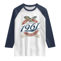 65th Birthday Beer Lover Vintage 1961 Limited Edition Raglan Shirt Bald Eagle