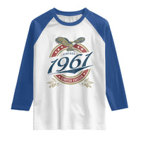 65th Birthday Beer Lover Vintage 1961 Limited Edition Raglan Shirt Bald Eagle