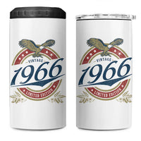 60th Birthday Beer Lover Vintage 1966 Limited Edition 4 in 1 Can Cooler Tumbler Bald Eagle