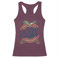 55th Birthday Beer Lover Vintage 1971 Limited Edition Racerback Tank Top Bald Eagle