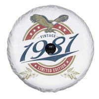 45th Birthday Beer Lover Vintage 1981 Limited Edition Spare Tire Cover Bald Eagle