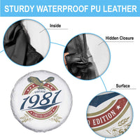 45th Birthday Beer Lover Vintage 1981 Limited Edition Spare Tire Cover Bald Eagle