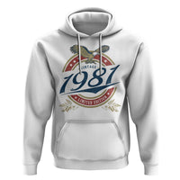 45th Birthday Beer Lover Vintage 1981 Limited Edition Hoodie Bald Eagle