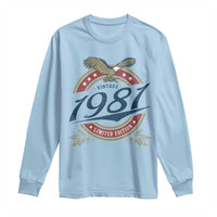 45th Birthday Beer Lover Vintage 1981 Limited Edition Long Sleeve Shirt Bald Eagle