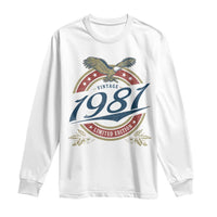 45th Birthday Beer Lover Vintage 1981 Limited Edition Long Sleeve Shirt Bald Eagle