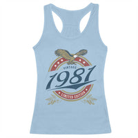45th Birthday Beer Lover Vintage 1981 Limited Edition Racerback Tank Top Bald Eagle