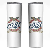 45th Birthday Beer Lover Vintage 1981 Limited Edition Skinny Tumbler Bald Eagle