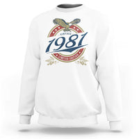 45th Birthday Beer Lover Vintage 1981 Limited Edition Sweatshirt Bald Eagle