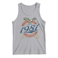 45th Birthday Beer Lover Vintage 1981 Limited Edition Tank Top Bald Eagle