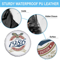 40th Birthday Beer Lover Vintage 1986 Limited Edition Spare Tire Cover Bald Eagle