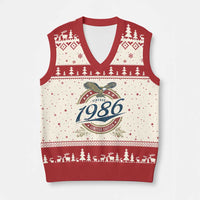 40th Birthday Beer Lover Vintage 1986 Limited Edition V-Neck Knit Sweater Vest Bald Eagle