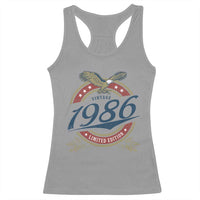 40th Birthday Beer Lover Vintage 1986 Limited Edition Racerback Tank Top Bald Eagle
