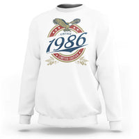 40th Birthday Beer Lover Vintage 1986 Limited Edition Sweatshirt Bald Eagle
