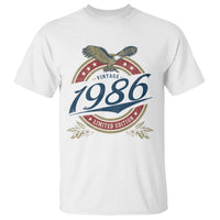 40th Birthday Beer Lover Vintage 1986 Limited Edition T Shirt Bald Eagle