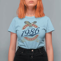 40th Birthday Beer Lover Vintage 1986 Limited Edition T Shirt For Women Bald Eagle