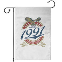 35th Birthday Beer Lover Vintage 1991 Limited Edition Garden Flag Bald Eagle