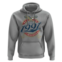 35th Birthday Beer Lover Vintage 1991 Limited Edition Hoodie Bald Eagle