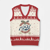 35th Birthday Beer Lover Vintage 1991 Limited Edition V-Neck Knit Sweater Vest Bald Eagle