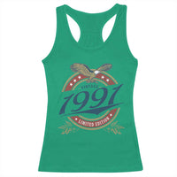 35th Birthday Beer Lover Vintage 1991 Limited Edition Racerback Tank Top Bald Eagle
