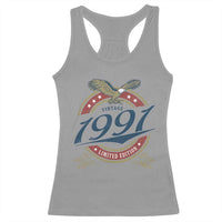 35th Birthday Beer Lover Vintage 1991 Limited Edition Racerback Tank Top Bald Eagle