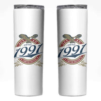 35th Birthday Beer Lover Vintage 1991 Limited Edition Skinny Tumbler Bald Eagle