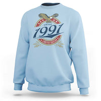 35th Birthday Beer Lover Vintage 1991 Limited Edition Sweatshirt Bald Eagle