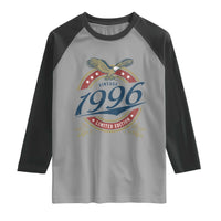 30th Birthday Beer Lover Vintage 1996 Limited Edition Raglan Shirt Bald Eagle