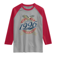 30th Birthday Beer Lover Vintage 1996 Limited Edition Raglan Shirt Bald Eagle
