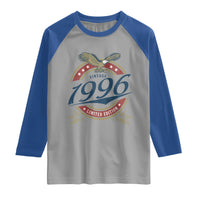 30th Birthday Beer Lover Vintage 1996 Limited Edition Raglan Shirt Bald Eagle