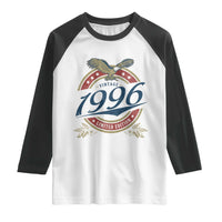 30th Birthday Beer Lover Vintage 1996 Limited Edition Raglan Shirt Bald Eagle