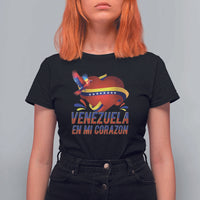 Venezuelan Pride T Shirt For Women Venezuela En Mi Corazon Heart Flag Bird - Wonder Print Shop