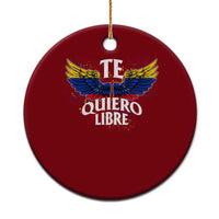 Venezuelan Pride Ceramic Ornament Te Quiero Libre Venezuela Flag Wings - Wonder Print Shop