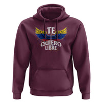 Venezuelan Pride Hoodie Te Quiero Libre Venezuela Flag Wings - Wonder Print Shop